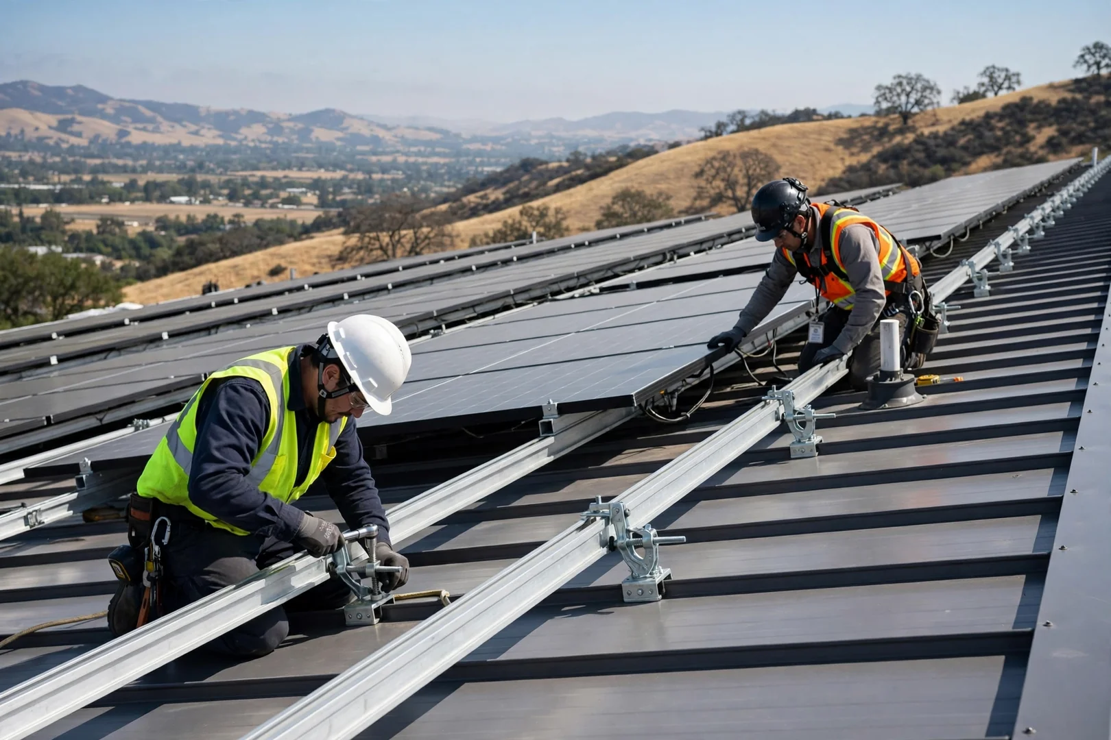 Clamp-Mounted Array on a Standing-Seam Metal Roof