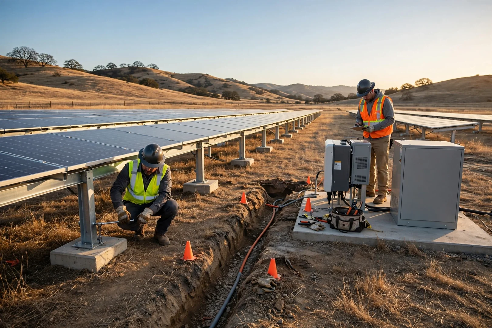 Ground-Mount Array With Lithium Storage