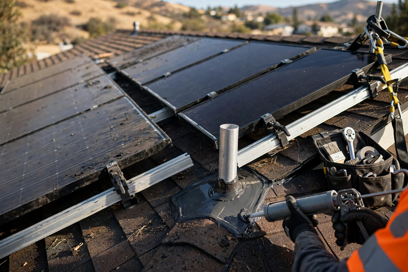 Cracked Module Swap on a Two-Story Rooftop Array